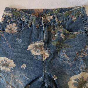 Floral Blue Women's Jeans